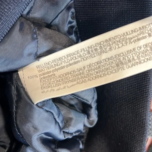 NWT Zara Navy Bomber Jacket Size L - Picture 8 of 9